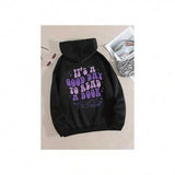 Men's Hoodie Its A Good Day To Read A Book Purple Bubble Letters Hoodie