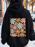 Women's Hoodie Retro Pastel Blooms With Soft Petals Forming Large Flower Motif