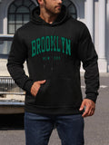 Men's Hoodie Brooklyn New York Urban Street Scene With Sunlight Reflecting Car Hoodie