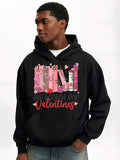 Men's Hoodie Love Books With Pink Hearts Surrounded By Sweet Romantic Valentines