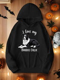 Women's Hoodie I Love My Gentle Sitting Black And White Border Collie Dog