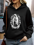 Women's Hoodie Sacred Radiant Frame With Floral Halo And Holy Figure