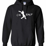 Men's Hoodie Cricket Player Silhouette With Batting Action Under Game Lights
