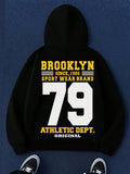 Men's Hoodie Brooklyn Sport Wear Brand With Large Bold Number Seventy Nine Hoodie