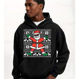 Men's Hoodie Festive Christmas Pattern With Dancing Santa And Winter Motif Santa