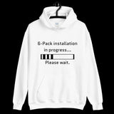 Men's Hoodie Six Pack Installation Progress Bar With Bold Lettering Hoodie