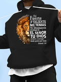 Men's Hoodie Majestic Mane Portrait With Determined Gaze Of Regal Lion
