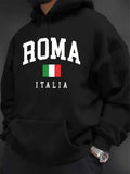 Men's Hoodie Italia Flag With City Name Roma Hoodie