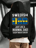 Men's Hoodie Swedish Dad With Blue And Yellow Flag And Bold Statement
