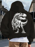 Men's Hoodie Urban Style With Fossil Pattern Dinosaur Skeleton Hooded Sweatshirt