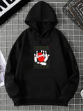 Men's Hoodie Festive Bowling Scene With Striking Pins And Crimson Ball Hoodie
