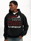 Men's Hoodie Santas Dearest Medical Social Worker With Festive Winter Forest Under Snowy Sky