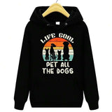 Men's Hoodie Life Goal Pet All The Dogs With Sunset Silhouette And Playful Happy Dogs