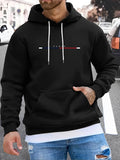 Men's Hoodie Outlined Minimalist Streetwear Black Line Lettering Hoodie