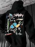 Men's Hoodie Happy Holidays Innocence Childhood With Playful Cartoon Water Gun