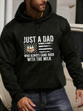 Men's Hoodie Just A Dad With American Flag Motif And Raised Fist Graphic Hoodie