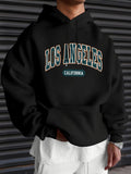 Men's Hoodie Los Angeles California Vintage Style Lettering On Cozy Hooded Sweatshirt