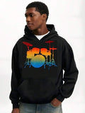 Men's Hoodie Vibrant Colorful Gradient Abstract Drum Set Artwork