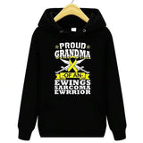 Men's Hoodie Proud Grandma Of An Ewings Sarcoma Warrior Hoodie With Yellow Awareness Ribbon