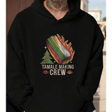 Men's Hoodie Tamale Making Crew Festive Christmas Tree Wrapped In Vibrant Corn Husk Tamale