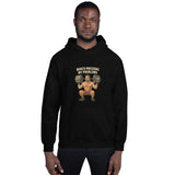 Men's Hoodie Bench Meeting My Problems With Weights And Determined Bodybuilder