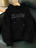 Men's Hoodie Varsity College Style Bold Letters With Minimalist Retro Elements Hooded Sweatshirt