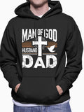 Men's Hoodie Man Of God Husband Dad Rustic Wooden Cross With Flying Dove Hoodie