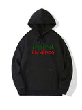 Men's Hoodie Merry Christmas Green And Red Lettering On Cozy Winter Hoodie