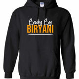 Men's Hoodie Body By Biryani Bold Yellow Lettering On Black Hoodie
