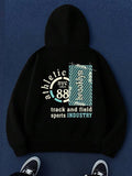 Men's Hoodie Athletic Track And Field Sports Industry With Number Patch Hoodie