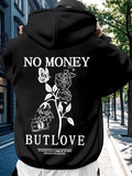 Men's Hoodie No Money But Love Vintage Camera And Butterfly With Blooming Roses Hoodie