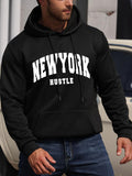 Men's Hoodie New York Hustle Bold White Letters On Clean Black Hoodie