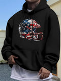 Men's Hoodie Patriotic American Flag Patterned Football Helmet