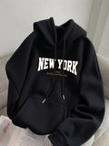 Men's Hoodie New York Classic Bold Letters On Black Hoodie