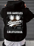 Men's Hoodie Los Angeles Summer Adventure 1986 With Palm Trees California