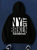 Men's Hoodie New York City Brooklyn Bold Urban Street Text Hoodie