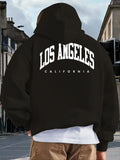 Men's Hoodie Los Angeles California Textured Lettering On Streetwear Hoodie