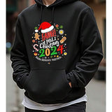 Men's Hoodie Family Christmas Cheering With Festive Candy Gingerbread Santa Hat Hoodie