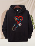 Men's Hoodie Colorful Heart With Stethoscope Wrapped Around Emphasizing Nurse