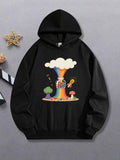 Women's Hoodie Colorful Fantasy Landscape With Clouds Mushrooms And Rainbow Explosion