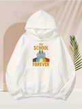 Men's Hoodie Old School Forever With Colorful Retro Boombox Under Vintage Lines