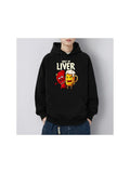 Men's Hoodie Best Of Liver With Cartoon Mug Smiling Liver Organ