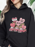 Women's Hoodie Love Marry Hug Me Plaid Hearts With Pink Trucks Under Sweet Candy Shapes Truck