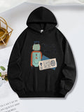 Women's Hoodie Travel With Modern Suitcase And Luggage Tag Among Doodle Drawings Suitcase