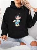 Women's Hoodie Cute Opera Character With Blue Headdress And Costumed Clothing