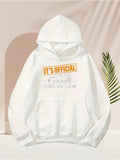 Men's Hoodie Its Official Yellow Banner With White Scribbled Handwriting Hoodie