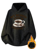Women's Hoodie Hot Steaming Mug Surrounded By Coffee Beans Under Cozy Lighting Coffee