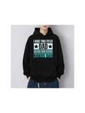 Men's Hoodie I Have Two Titles Dad And Bonus Dad With Decorative Stars Typography