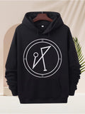 Men's Hoodie Minimalist Geometric Symbols In Contrasting Circles Hoodie