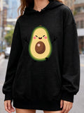 Women's Hoodie Smiling Cartoon Avocado With Blushing Cheeks Happy Character Avocado